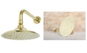 Kingston Brass Victorian 8-Inch OD Brass Shower Head with 12-Inch Shower Arm in Polished Brass